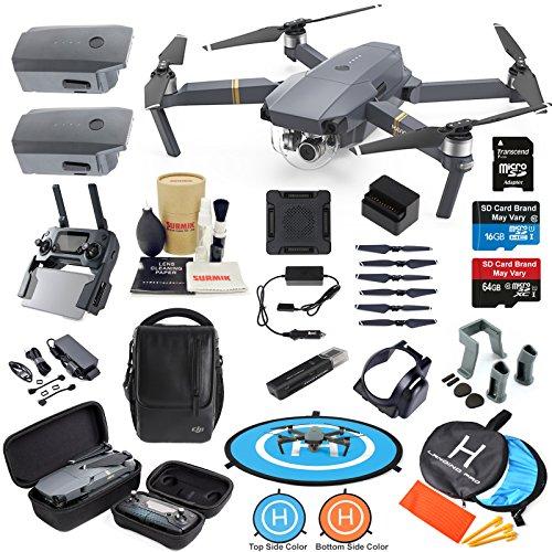 DJI Mavic Pro Drone Quadcopter Fly Combo with Batteries, 4K Professional Camera Bundle Kit with Must Accessories