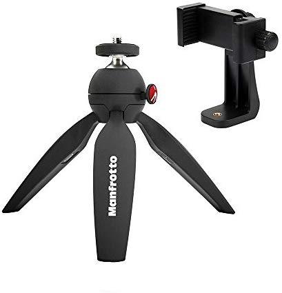 Manfrotto MTPIXI PIXI Mini Tripod, with ZAYKiR Universal Smartphone Tripod Adapter - Pro Travel Gear ShopPhotographyManfrotto