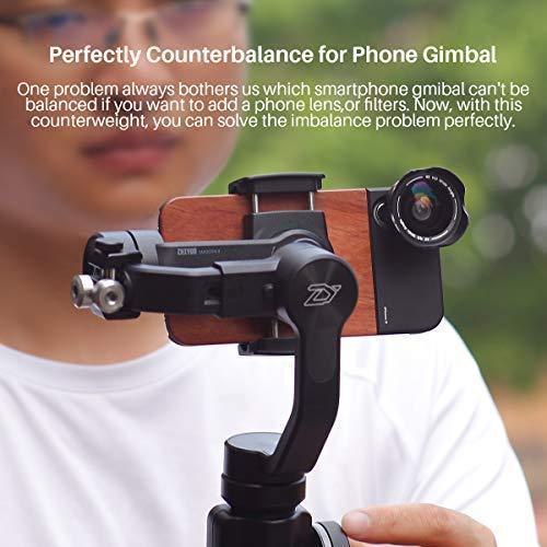 Universal Counterweight for DJI Osmo Mobile 2,Zhiyun Smooth 4,Smooth Q,Feiyu Vimble 2,Moza,Evo and Other Phone Gimbal Stabilizer Mount Weight to Moment Phone Lens Filter Supports Up to 64g（PT4） - Pro Travel Gear ShopWirelessArcen